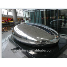 Outdoor stainless steel mirror polish art egg sculpture